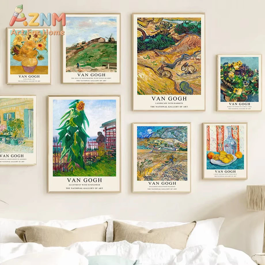 

1pc Van Gogh Writings Prints and Posters Great Work The Oil Painting Landscape Decorations for Room Wall Art Canvas Poster