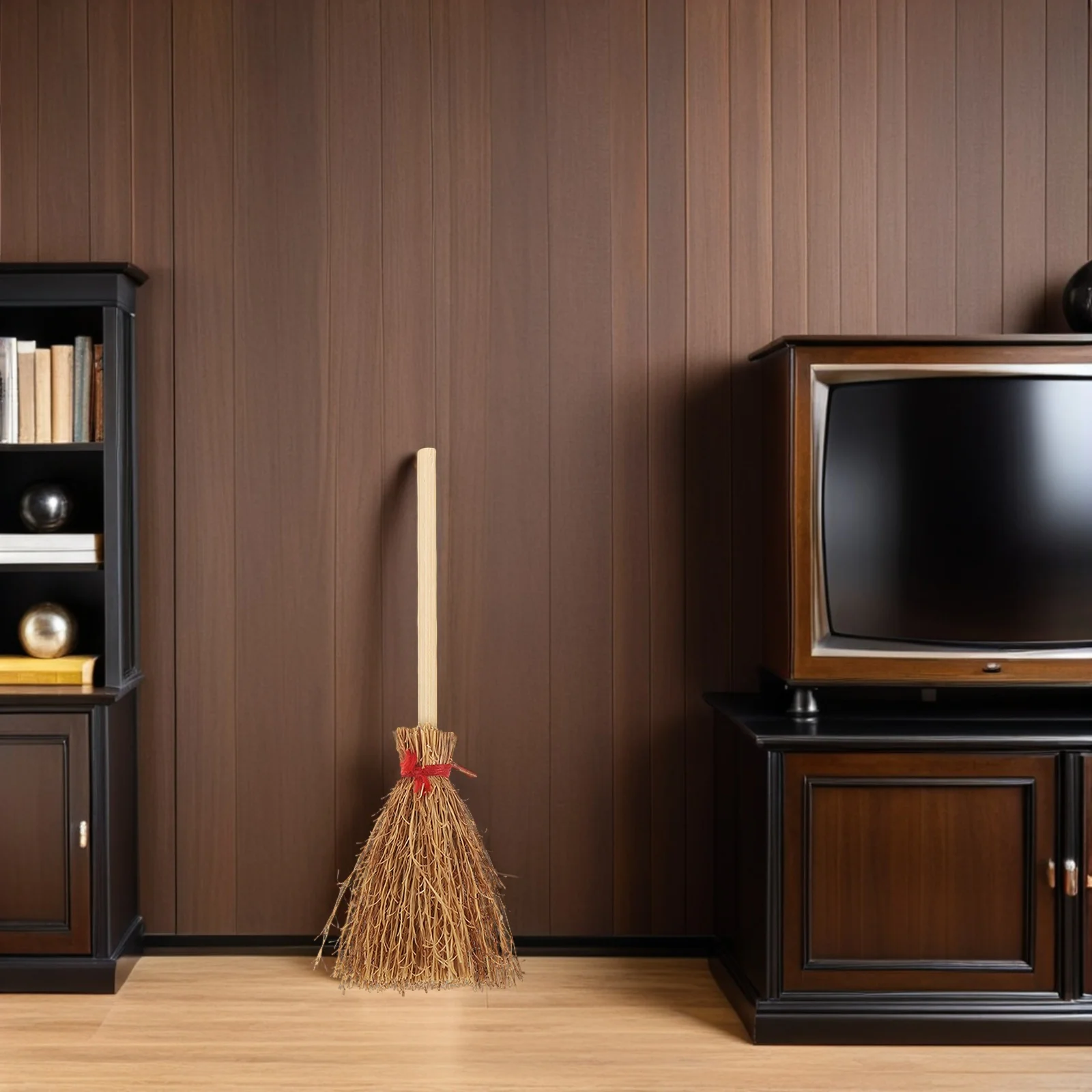 Balai en paille artificielle, 20 pièces, Costume d'halloween, cadeau de fête Cosplay, artisanat Miniature, décoration de paille