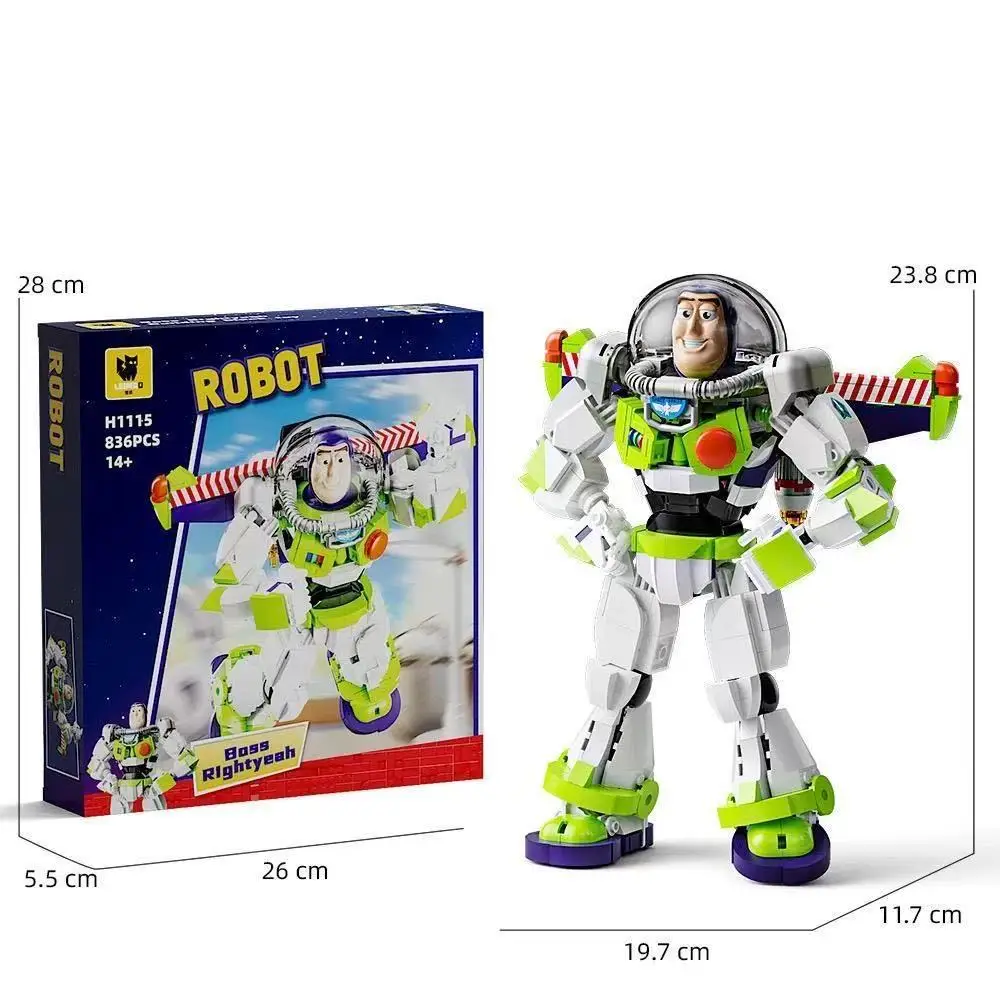 

2025 New Toy Story Buzz Lightyear Building Blocks Aerospace Alien 836PCS Construction Assembly Building Blocks Toy Boy Gift