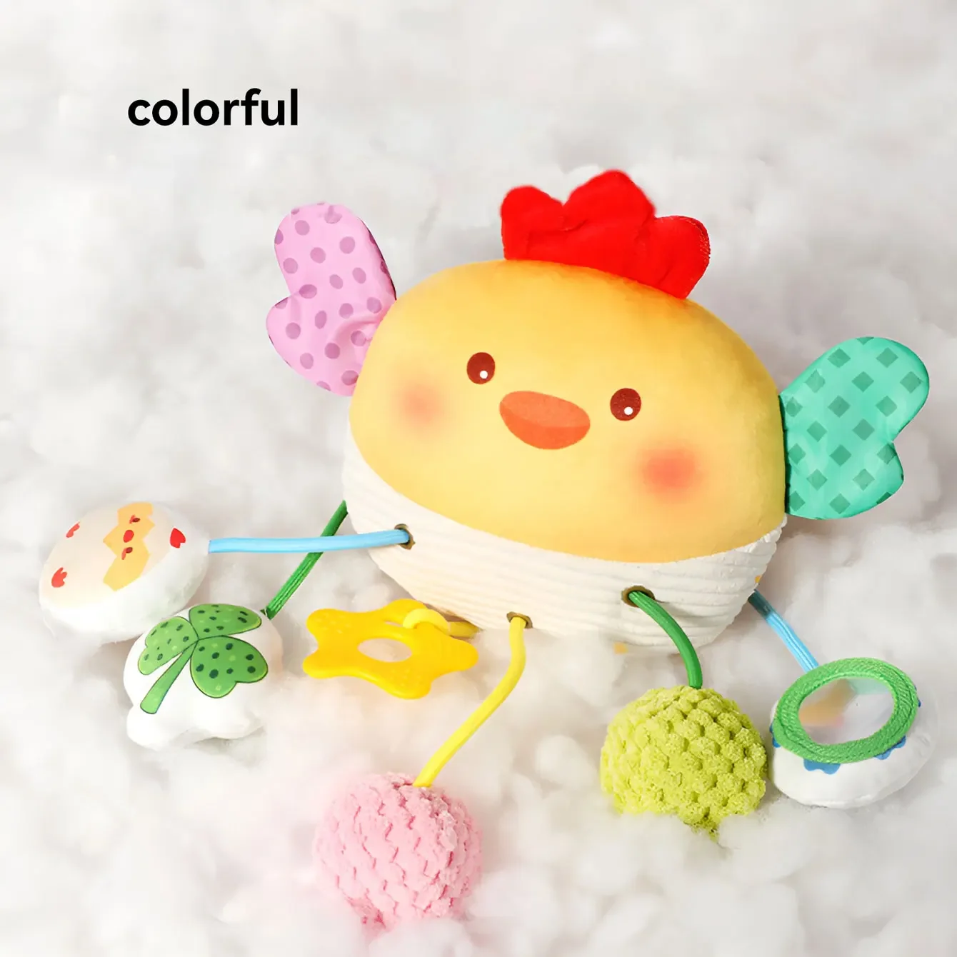 New Baby Bed Hanging Drawstring Toy Newborn Baby Stroller Toy Cute Animal Educational Toys Hand Grip Plush Fun Bedtime Toys