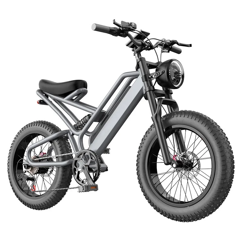 *for20-Inch 7-Speed Variable-Speed Mountain E-Fat Bike 48V Lithium Battery Pedal-Assist Aluminum Alloy Frame Front Suspension Du