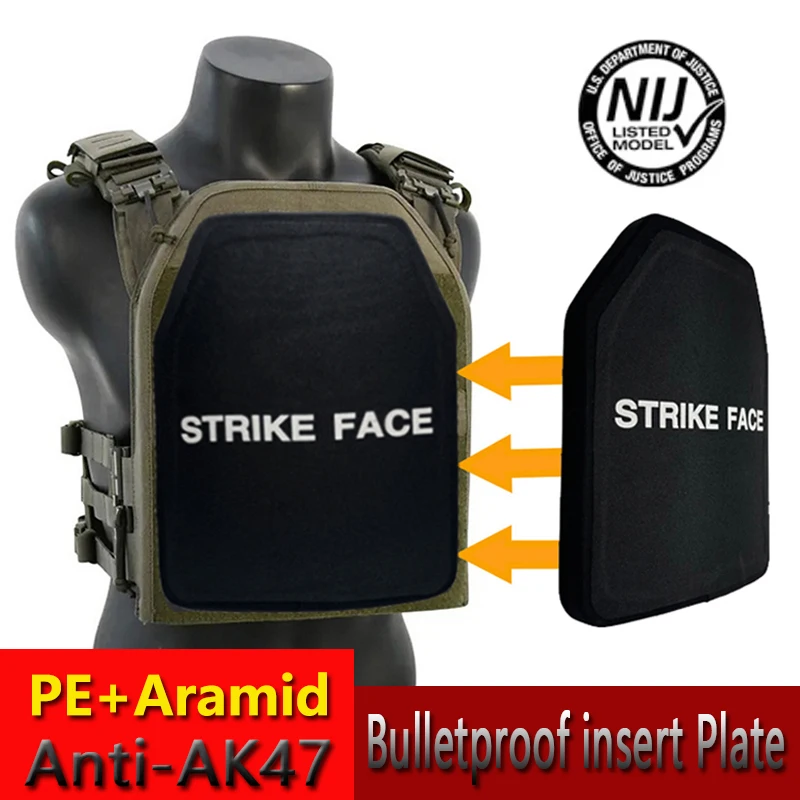 Kugelsichere Platte 10*12 Zoll Leichte taktische Ausrüstung UHMWPE+Aramid Kugelsicherer Schutz für Körperpanzerung