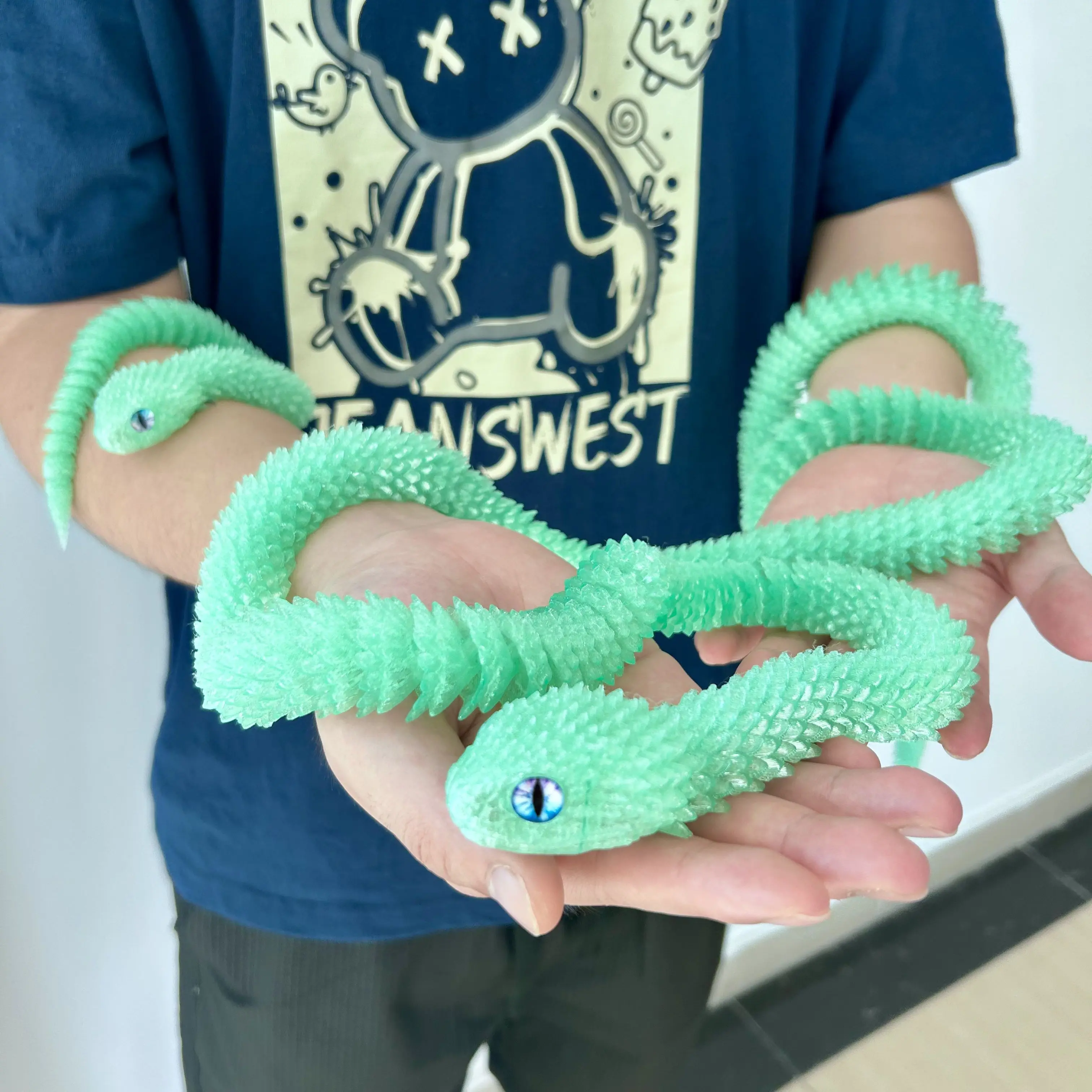 150cm/59.06in 3D printed Snake, Perfect Desk Pet for Animal Collectors, Cute Animal Action Figures for Home, Office, Decor