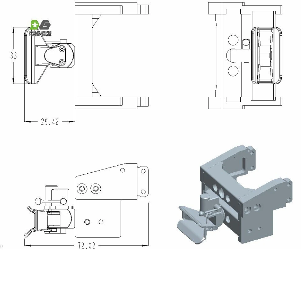 Model Trailer Tow Hook Coupler With Rear Beam for Tamiya 1/14 RC Tractor Truck Series DIY Parts DEGREE MODEL Accessories