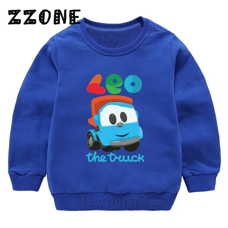 Kids Sweatshirts Leo The Truck Tv Show Cute Cartoon Children Hoodies Baby Pullover Outwear Tops Spring Autumn Girls Boys Clothes