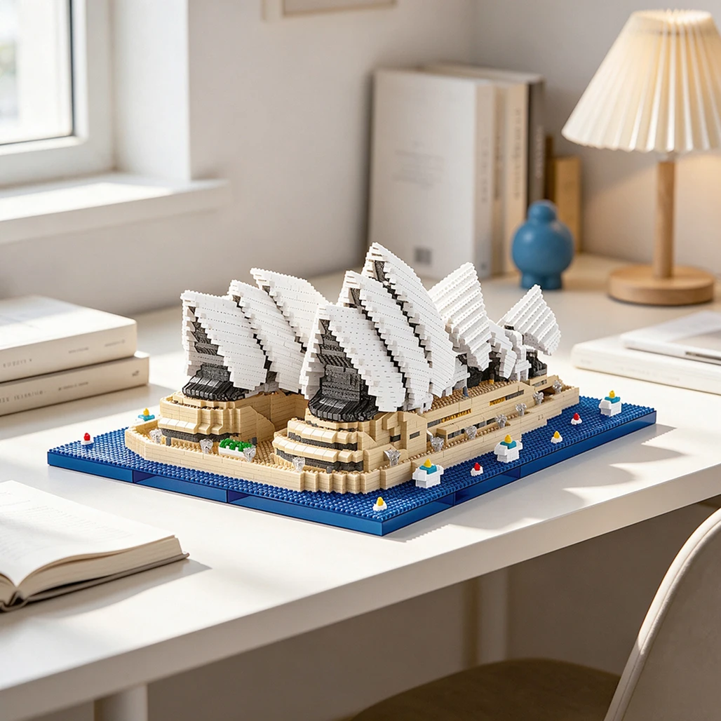 Sydney Opera House Building Set Micro Mini Bricks Model DIY Assembly Craft Desktop Display Ornament Creative Gift For Collectors
