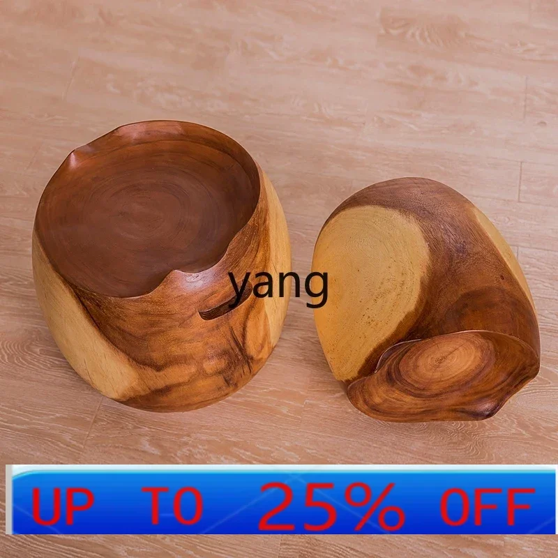 

LMMFurniture Креативный круглый табурет Низкий табурет Табурет из цельного дерева Чайная комната Чайный столик