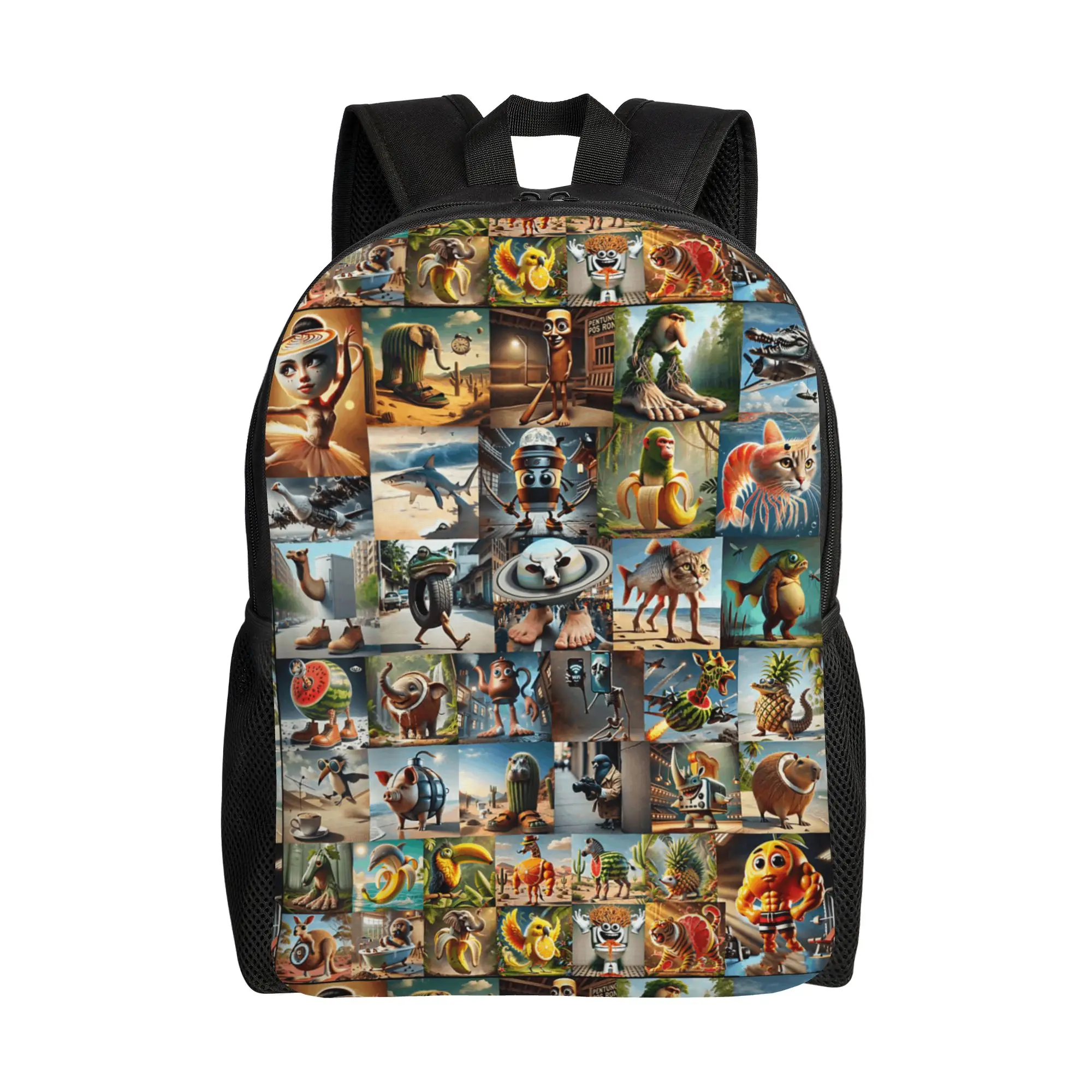 

Забавный рюкзак с мемами на итальянскую тематику, молодежный, из полиэстера, для повседневного использования, большой, милый, для старшей школы