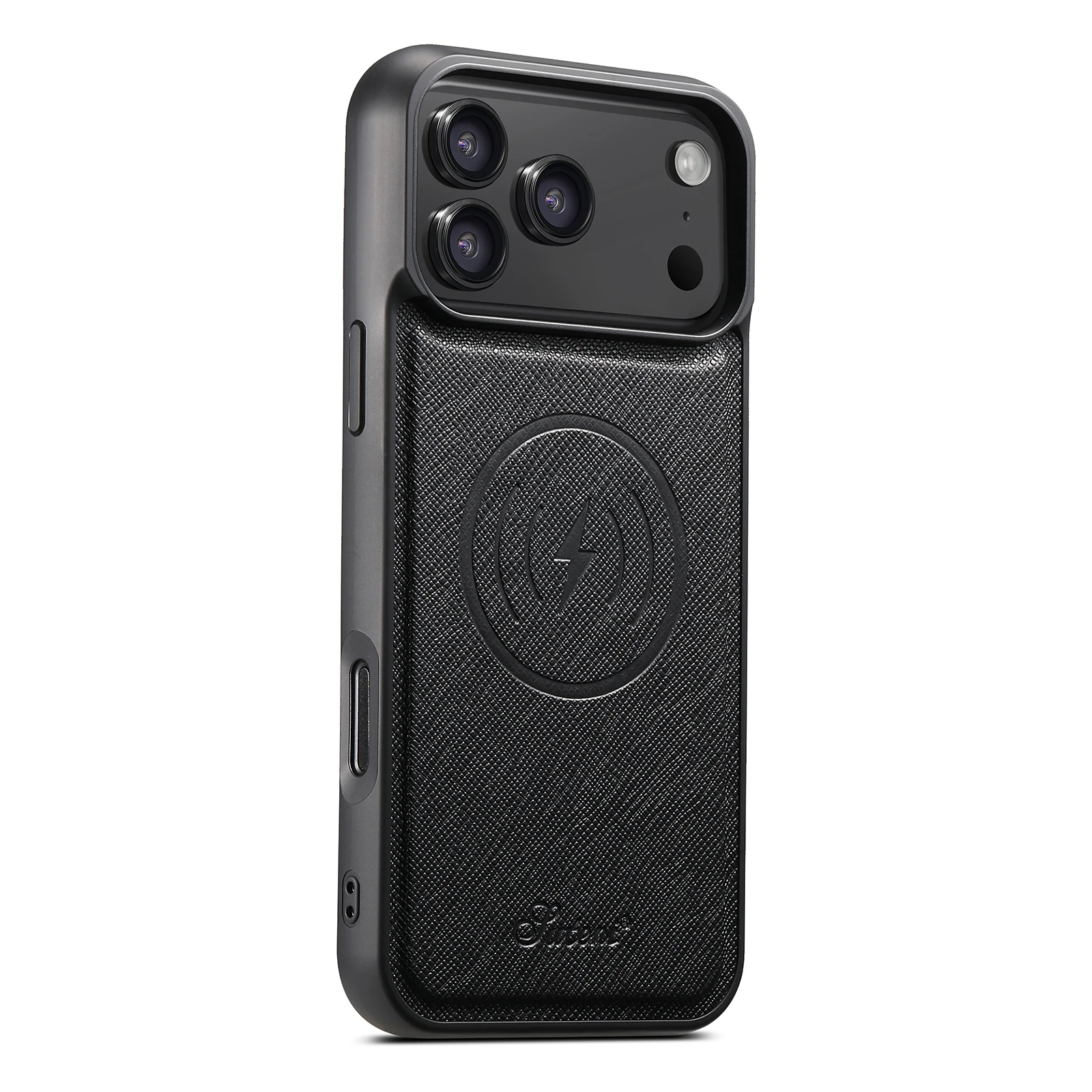 SUTENI Wireless Charging Phone Case  Matte Texture Luxury Faux Leather Magnet For iPhone 17 Pro Max 16 Plus 15 14 13 12 view 4