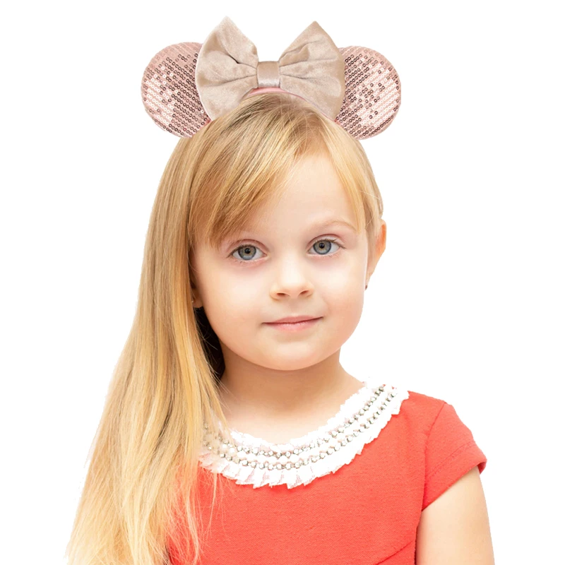 1 قطعة أنيقة ميكي ماوس الأذن هيرباند المخملية القوس الأميرة عقال عطلة حفلة عيد ميلاد ارتداء المرأة إكسسوارات الشعر #3