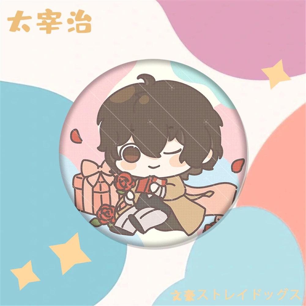 58mm Anime Bungo Stray Dogs Edogawa Rampo Kunikida Doppo Nakajima Atsushi Cosplay COSTUME Badge Pin SPTE Tinplate Brooch﻿ Prop