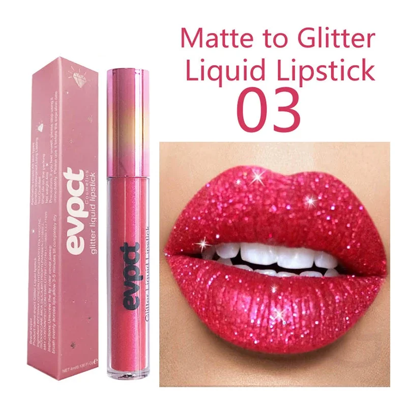 15 Color Shimmer Diamond Lip Gloss Matte Glitter Waterproof Liquid Lipstick Long Lasting Moisturizing Velvet Lipgloss Lip Makeup