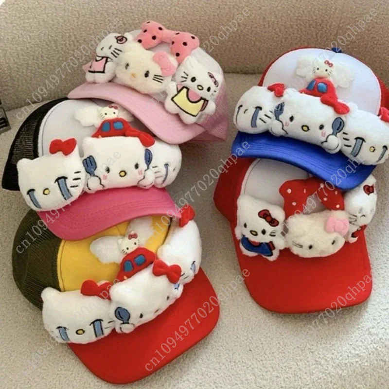 Hello Kitty Face Crying Stretchable Baseball Cap Breathable Mesh  Y2K Themed for Wear Snapback Caps - view 2