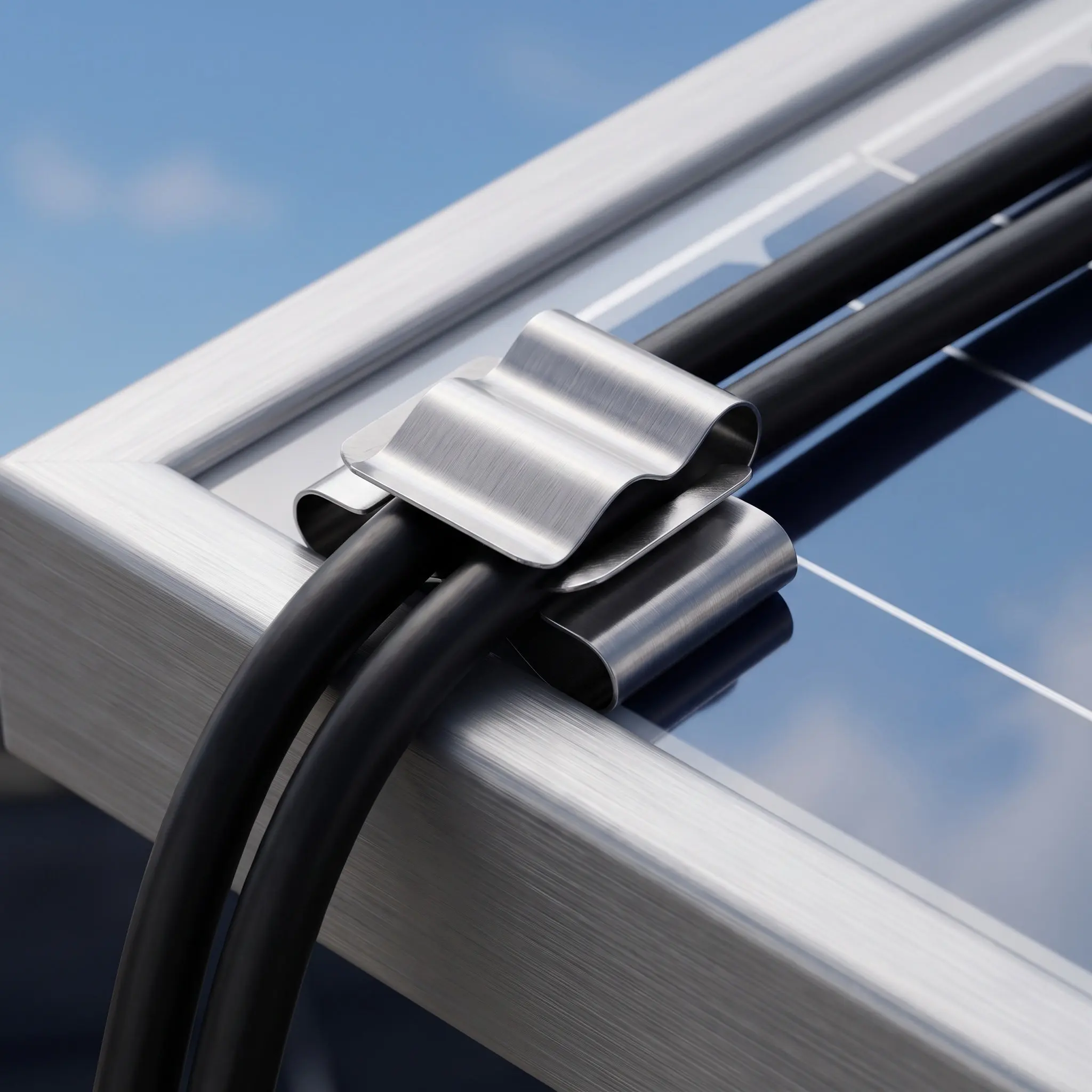 30Pcs Solar Cable Clips Stainless Steel Photovoltaic Cable Clamp Kit for Solar Panel Wiring Frame Mounting Wire Management and