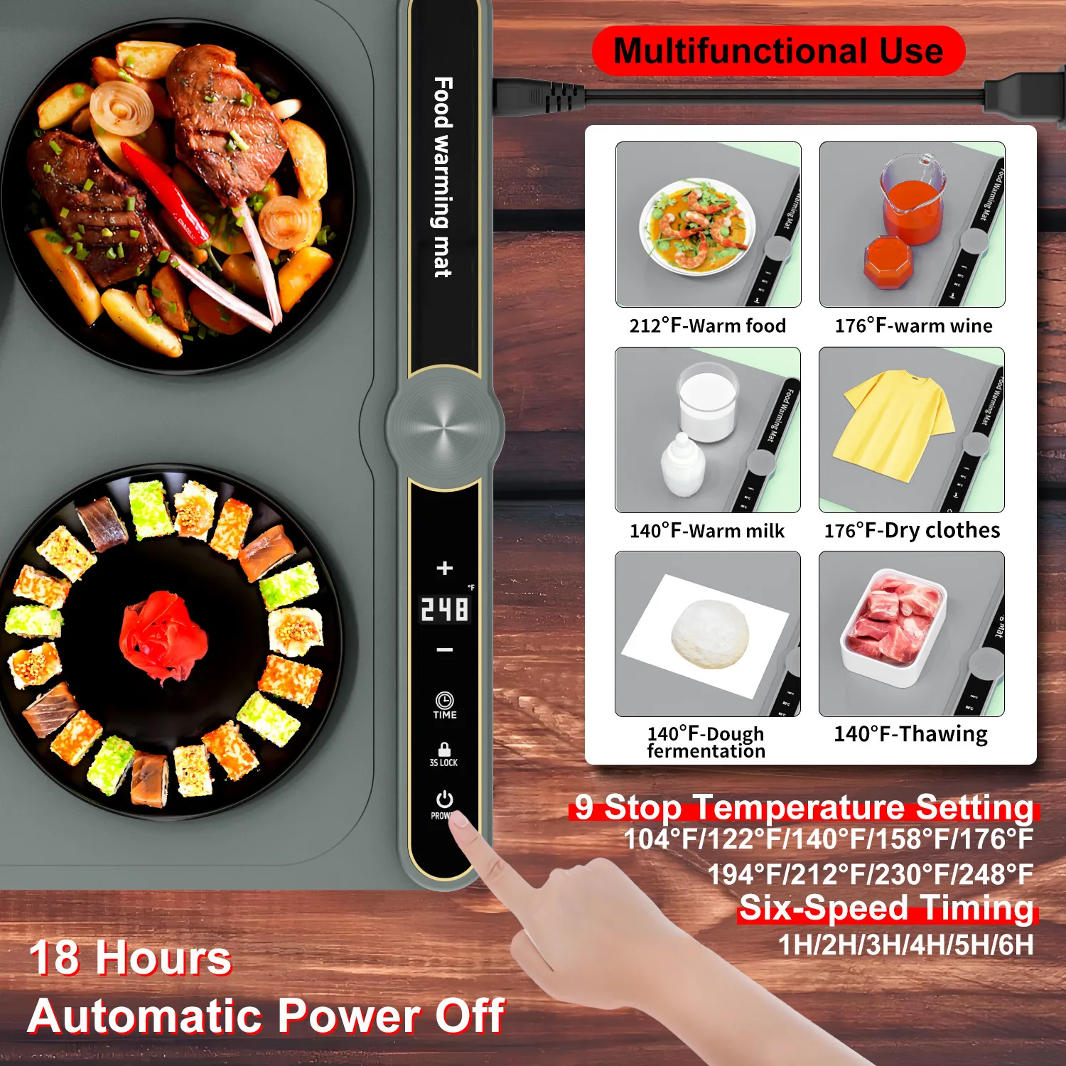 Dining Table Insulation Board Mat, Flexible Heating Board Mat for Cooking, Household Heating Board Mat, Foldable Silicone