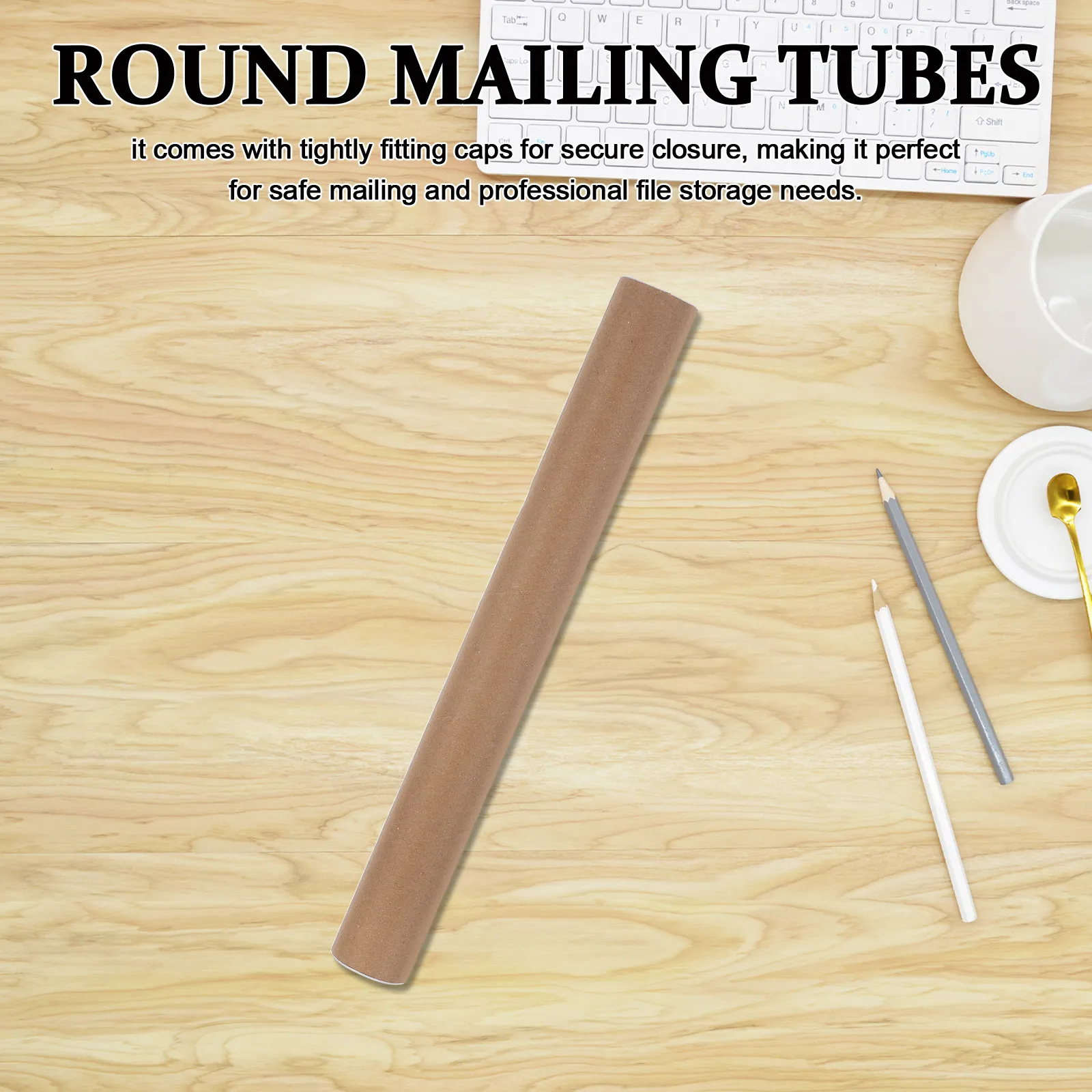 2Pcs 16x1.7 Inch Poster Shipping Tubes Heavy Duty Kraft Cardboard with Plastic End Caps for Artwork Storage Mailing Posters