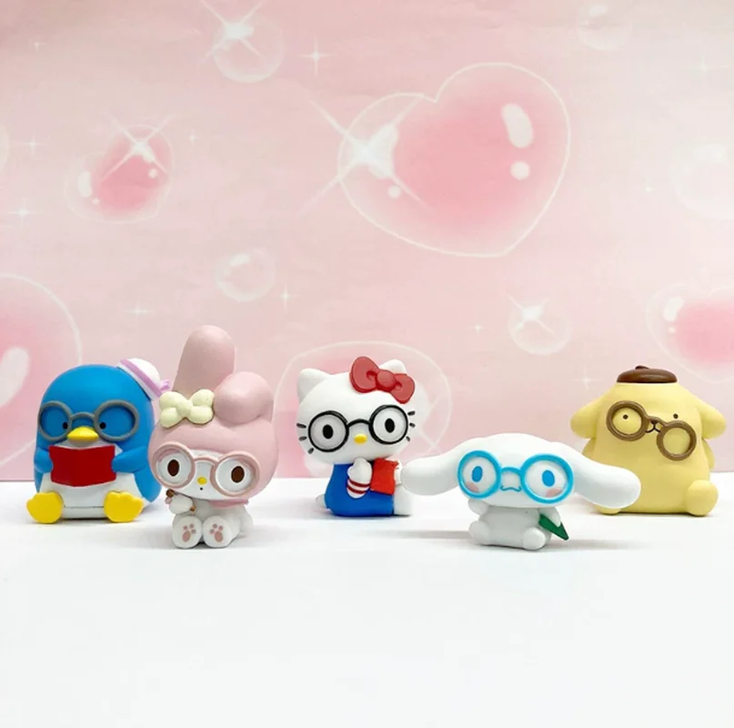 

New Product In Stock Kt Cat Melody Wearing Glasses Blind Box Kawaii Fugure Toy Cute Desktop Decoration Festival Gift For Fans