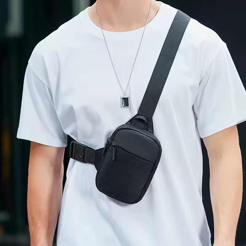 Sac de poitrine japonais pour hommes, petits sacs à bandoulière en toile pour hommes, Mini écharpe en tissu, sac à main de Sport pour téléphone croisé