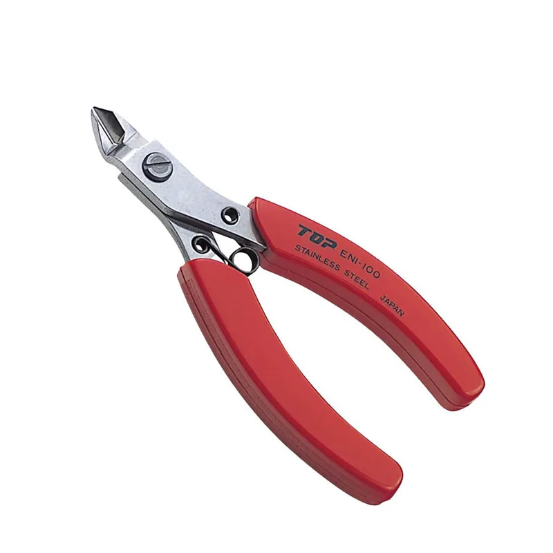TOP ENI-100 Electronic Nippers Japanese Stainless Steel Precision Nippers 100mm Flush Cut for Copper Wire 1.2mm