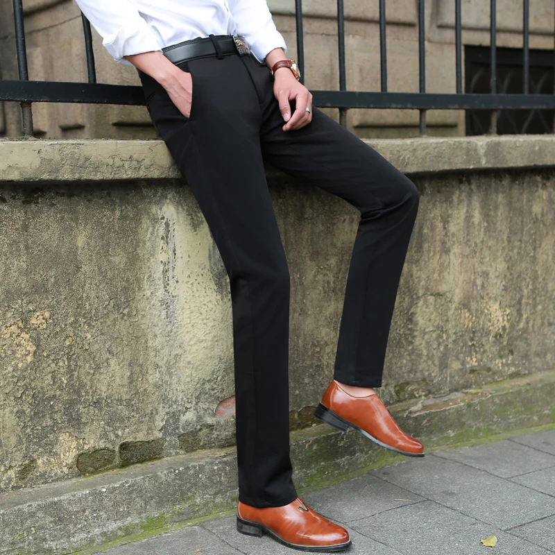 10XL Черные мужские офисные брюки, деловые повседневные костюмные брюки азиатского размера, сине-серые брюки Hombre, весенне-осенние мужские брюки