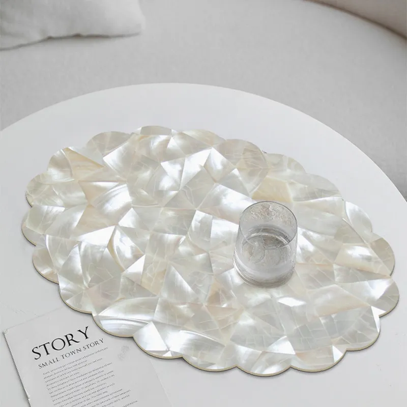 French shell placemat, high-grade dining table insulation mat, wipe-free and high temperature-resistant mat