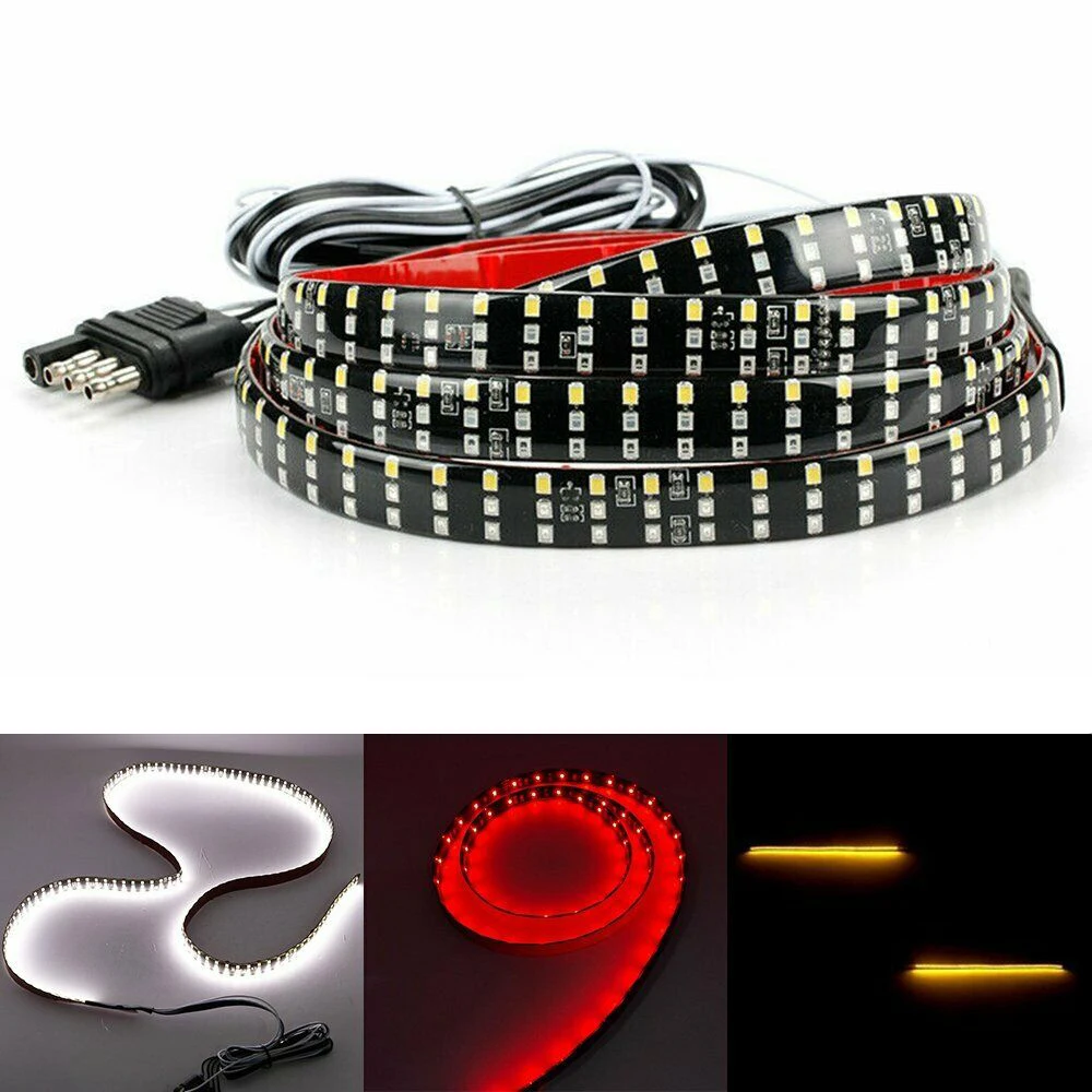 Truck Tailgate Light Bar 60 Inch LED Strip for Pickup Trailer SUV Full Function Brake Reverse Turn Signal Tail Lamp Waterproof