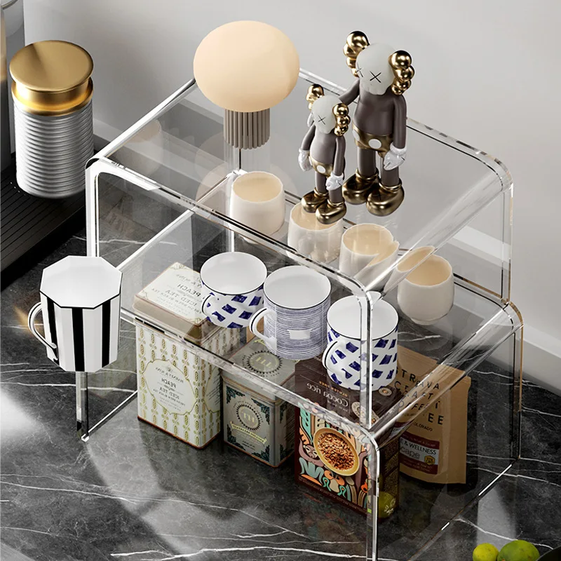 Living Room Coffee Table Desktop Multi-layer Storage Rack Can Be Stacked with Two Layers of Storage Shelves