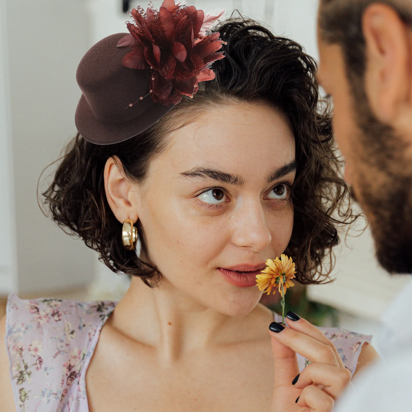 

Кружевная заколка для волос с цветами, декоративная шпилька, элегантные аксессуары для волос для вечеринок, свадеб, фотосессий, коктейлей