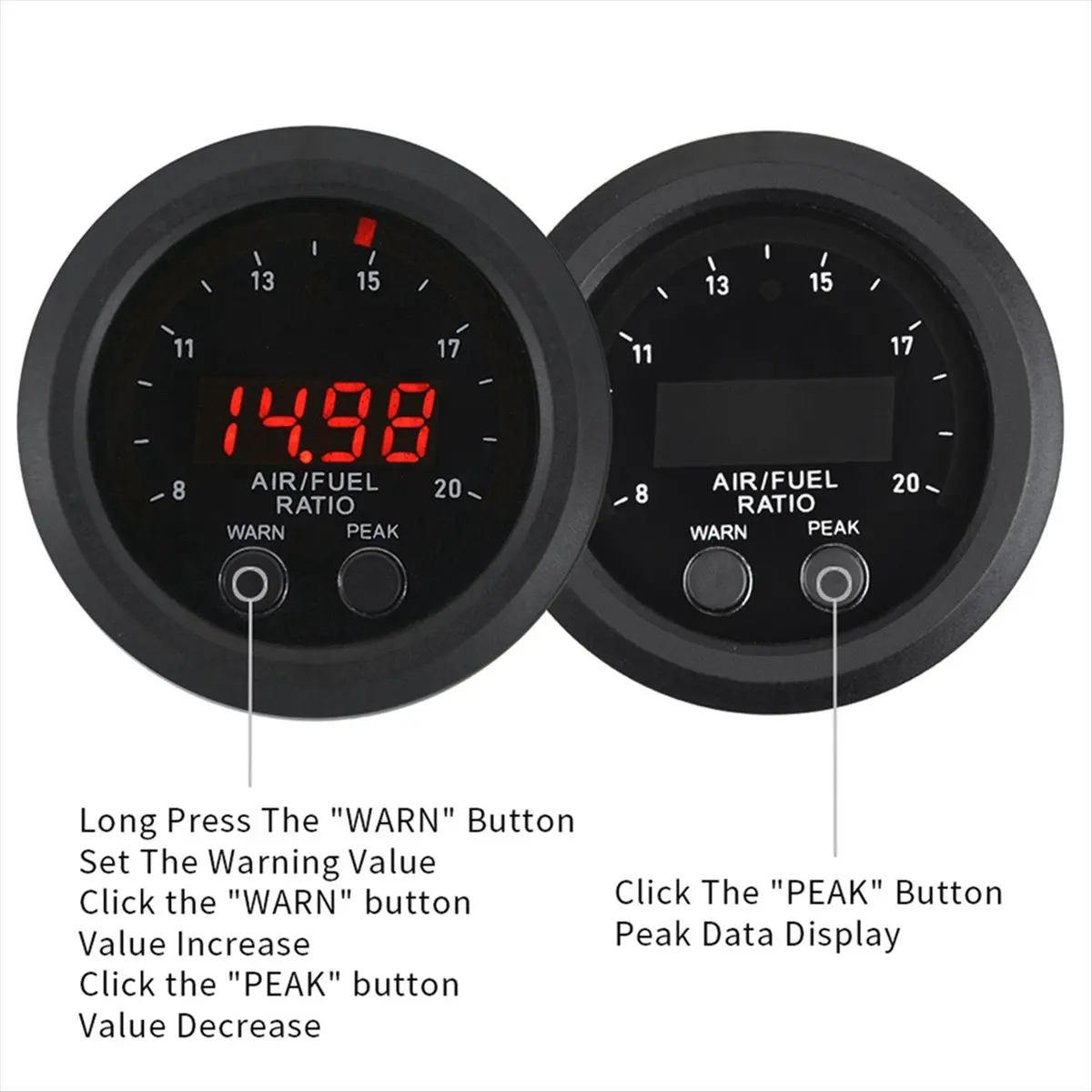 #93W (Plastic)52mm Air Fuel Ratio Gauge LED Digital Display 06J906262AA,Automotive Parts & Accessories