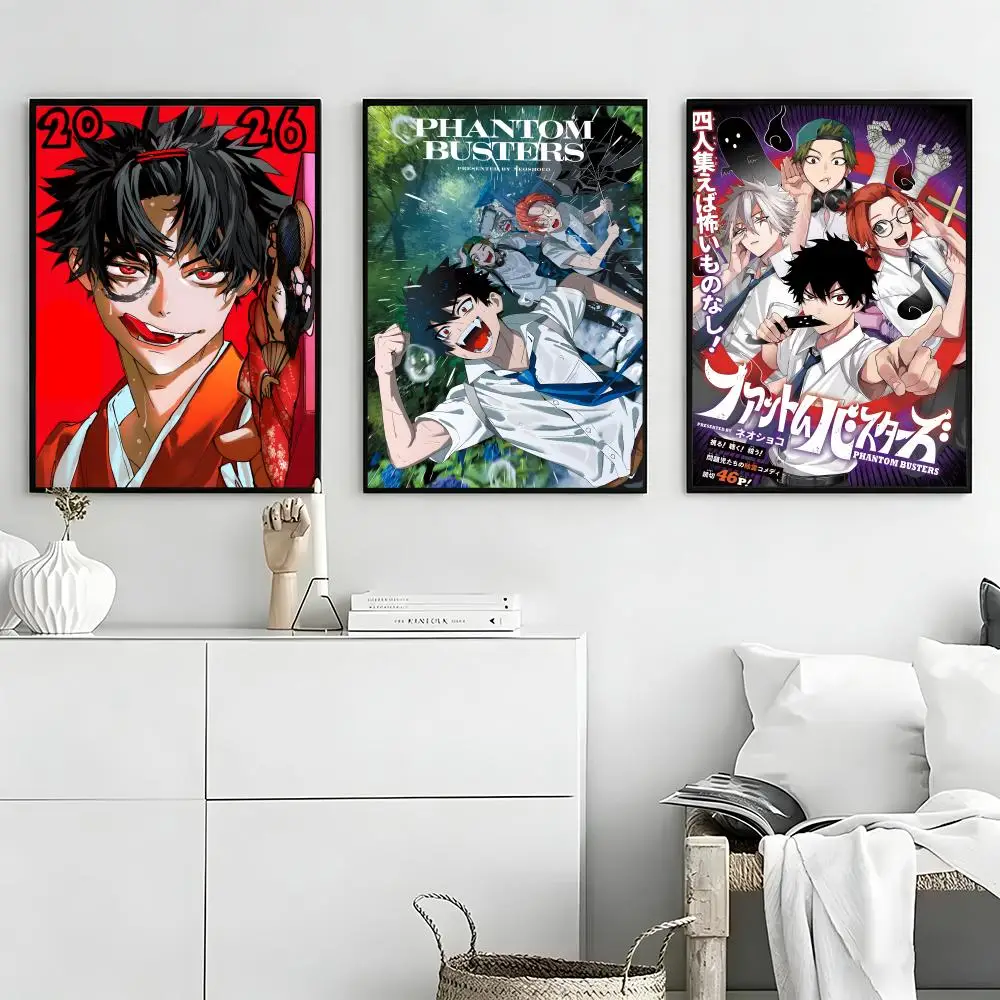 Anime P-Phantom Busters Poster Self-adhesive Art Waterproof Paper Sticker Coffee House Bar Room Wall Decor