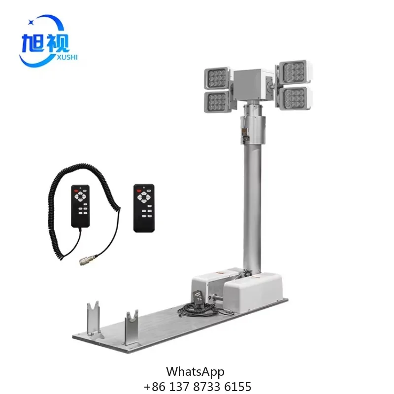 3.5M 4*120W LED FOCUS/FLOOD LIGHT BUILT-IN LINE TELESCOPIC MAST CAR CROUCHING NIGHT EMERGENCY HIGH-POLE FOLDING LIGHTING BEACON