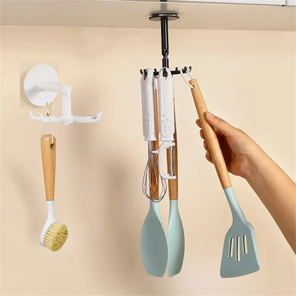 Bathroom Home Hook Wall. Kitchen Rotating Hooks Multipurpose 1/2/3PCS Storage Hat Organizer Rack Organization Decoration Garden