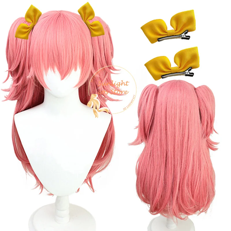 

High Quality 70cm Momoi Airi Cosplay Wig Pink Scalp Wigs Heat Resistant Synthetic Hair Women Role Play Wigs + Wig Cap