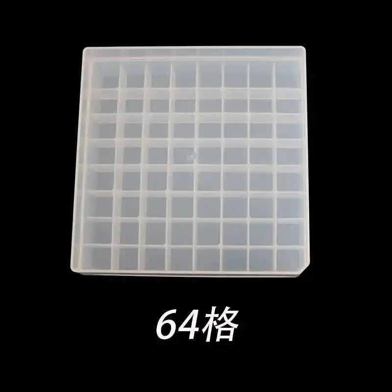 Plastic storage box Glass sample bottle storage box 2 3 5 10 20ml penicillin bottle injection bottle box 24 36 49 64 100 hole bo