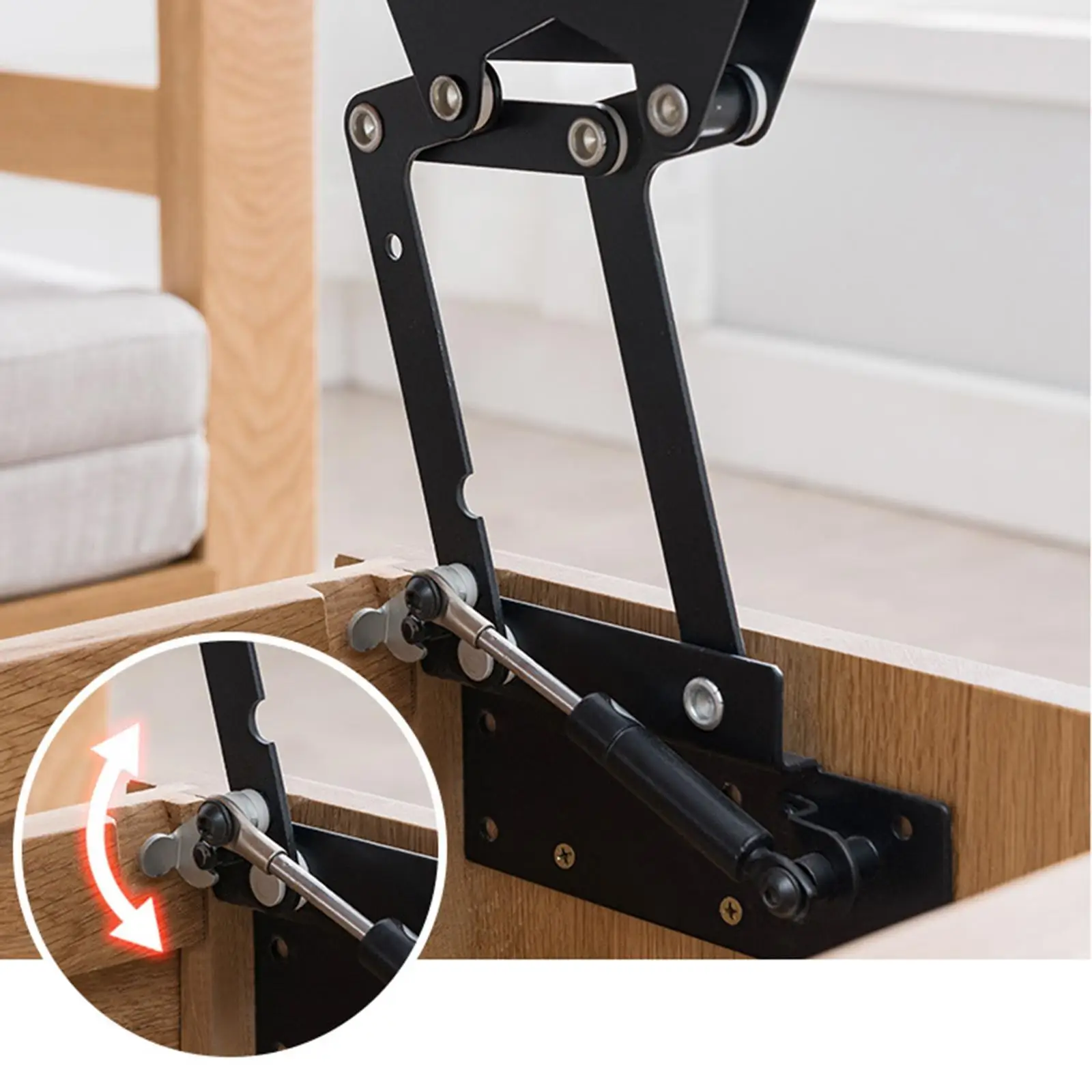2 Pieces Table Hydraulic Lifting Hinge Heavy Duty Desk Lifter for Home Use