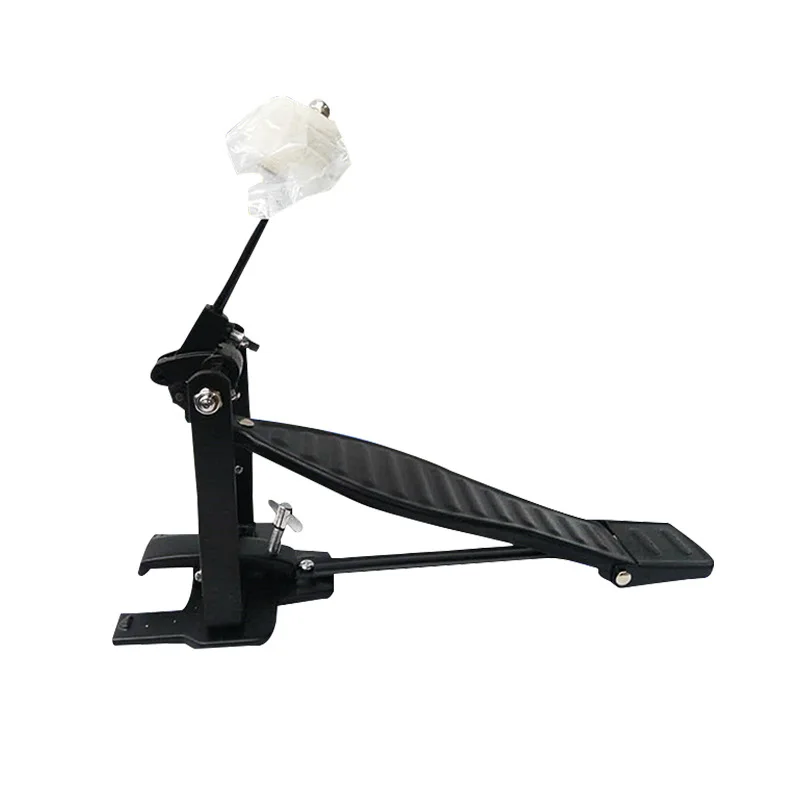 Upgraded Bass Drum Pedal With Felt Drumstick Head Single Chain Drive For Jazz Music Practice Instrument Accessories Silver/Black