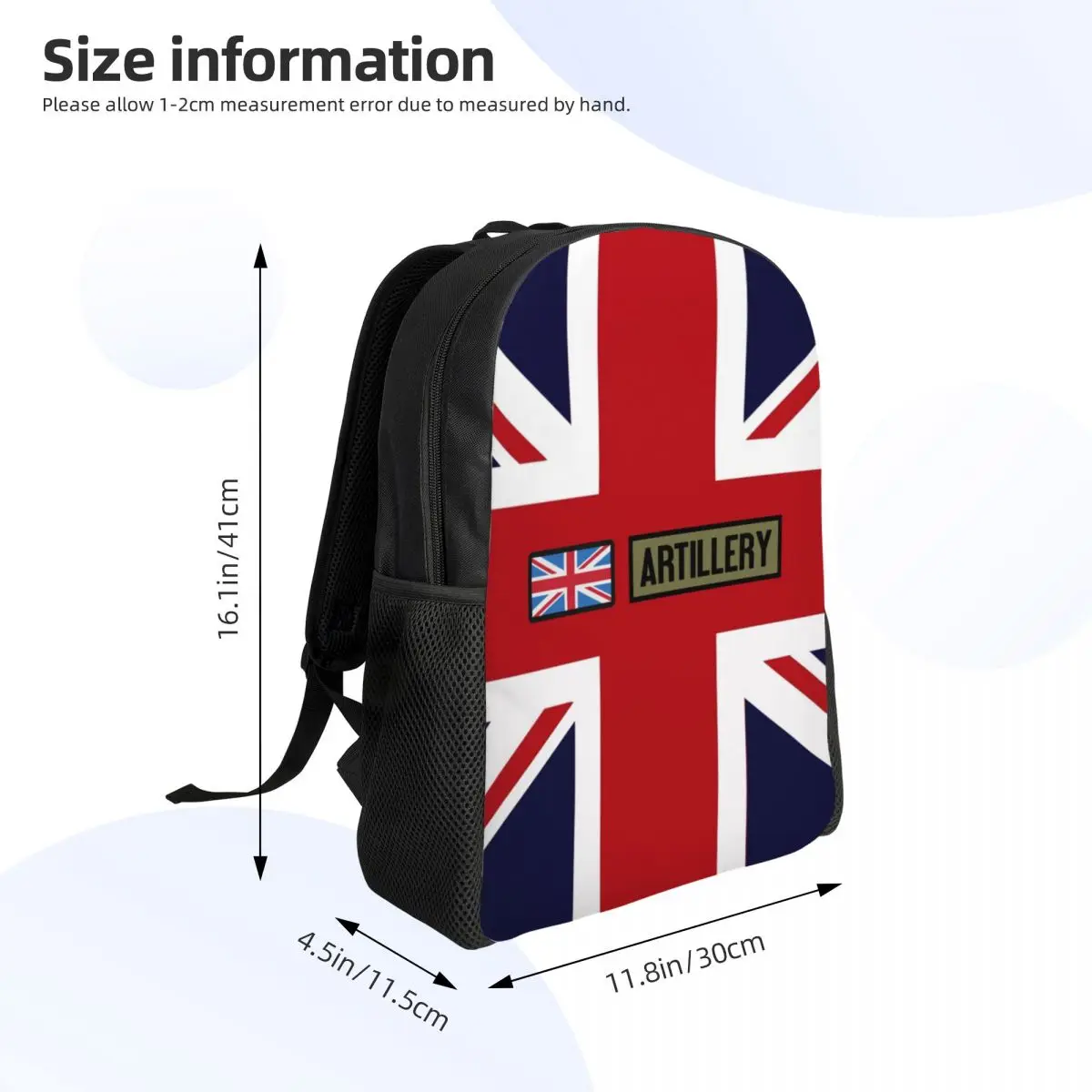 Union Jack British Flag Artillery Laptop Backpack Men Women Fashion Bookbag for School College Students Bag