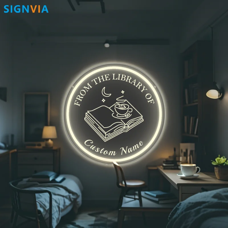

Custom Book Lover Neon Sign - USB Powered LED Wall Light With Personalized Text for Bedroom Study Office and Bookstores Decor