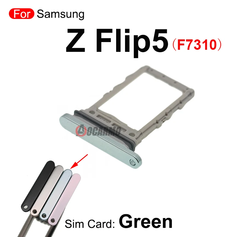 1Pcs Black/ White/ Green/ Purple Sim Tray For Samsung Galaxy Z Flip 5 Flip5 F7310 SIM Card Holder Slot Replacement Parts