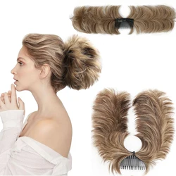 Syntetyczny roztrzepany kok do włosów Updo Bun Side Comb Clip in Hair Bun dla kobiet Krótkie naturalne regulowane style Łatwy do szyi