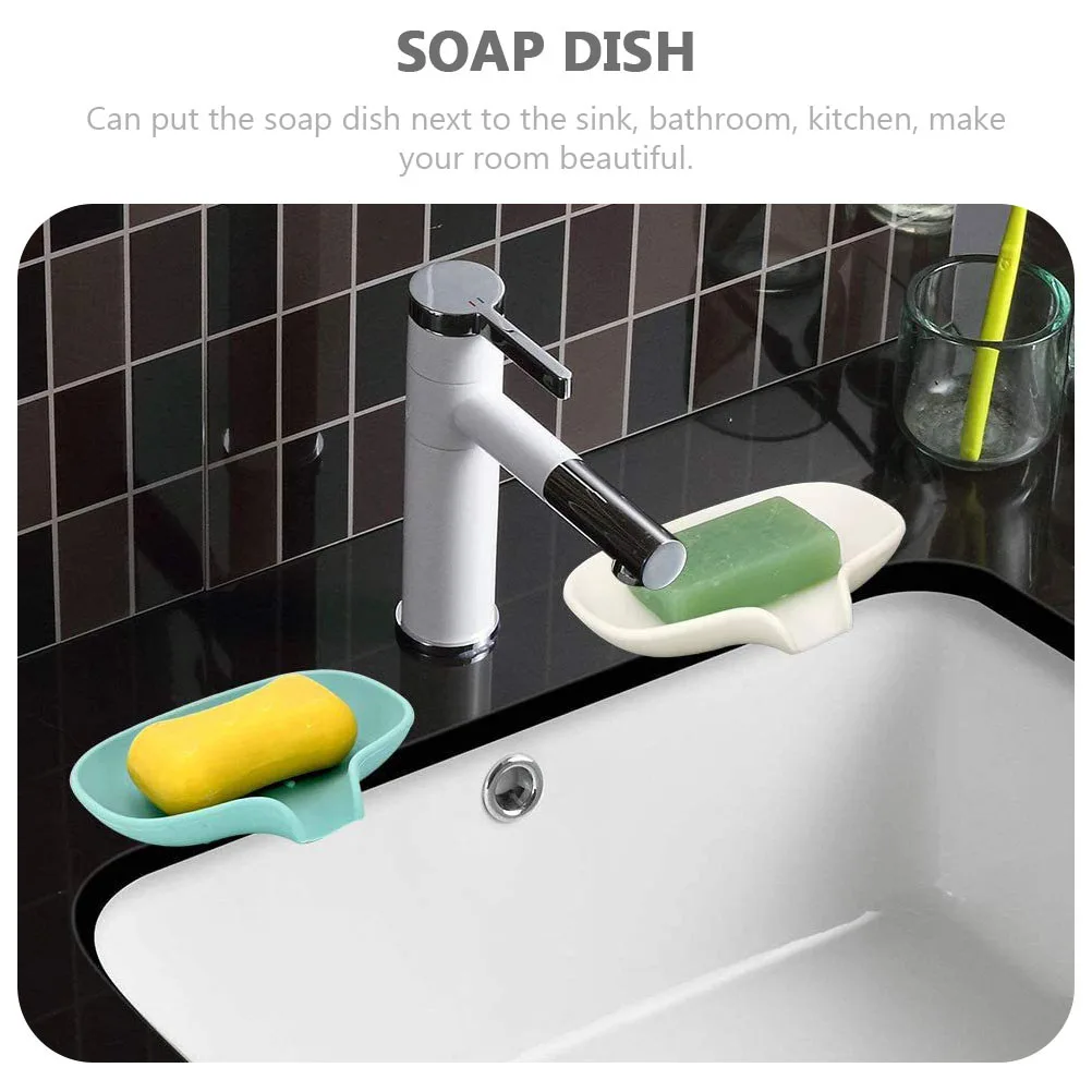 

4Pcs Bar Soap Container Silicone Soap Dish Organizers Compact Simple Design for Bathroom Sink Home Organization