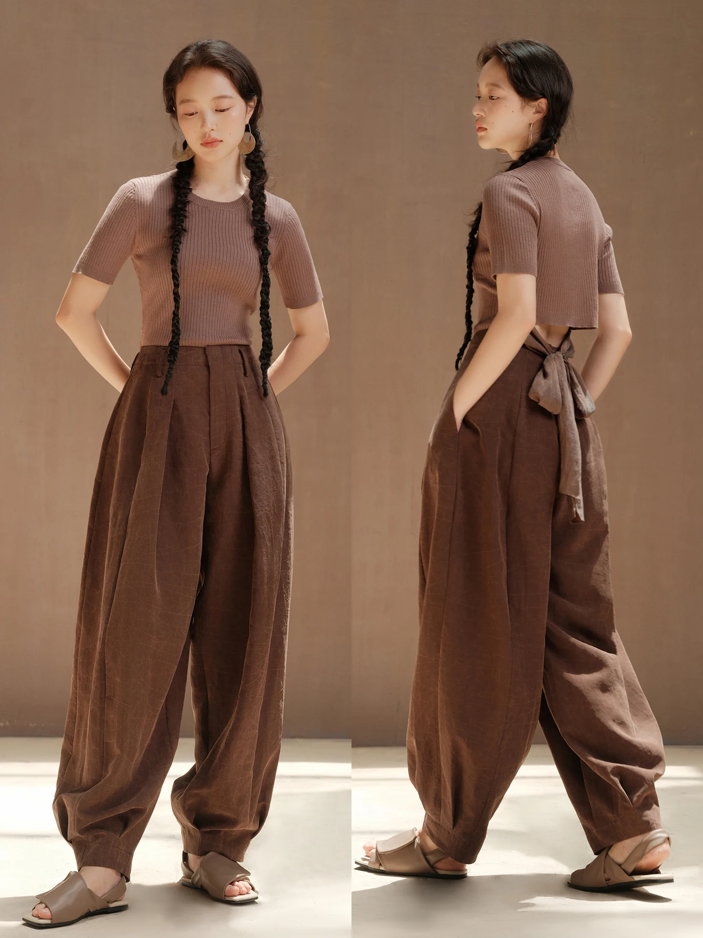 

Шелковые брюки-саронг с узором «Журавли», широкие брюки с высокой талией для женщин, модные, для повседневной носки