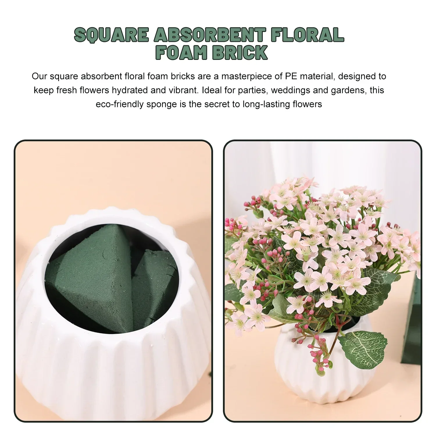 6/1pc Flower Foam Green Square DIY Wedding Crafts Flower Arrangement Foams Mud for Garden Home Party Packing Decoration Supplies