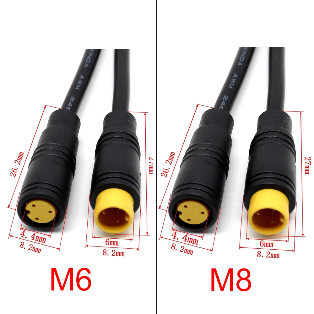 Image of 1m M6 M8 2 3 4 5 6 Pin Stecker-Buchse Julet Elektrisches Verbindungskabel Steckverbinder Roller Bremse Wasserdichtes Signalsensor-Kabel