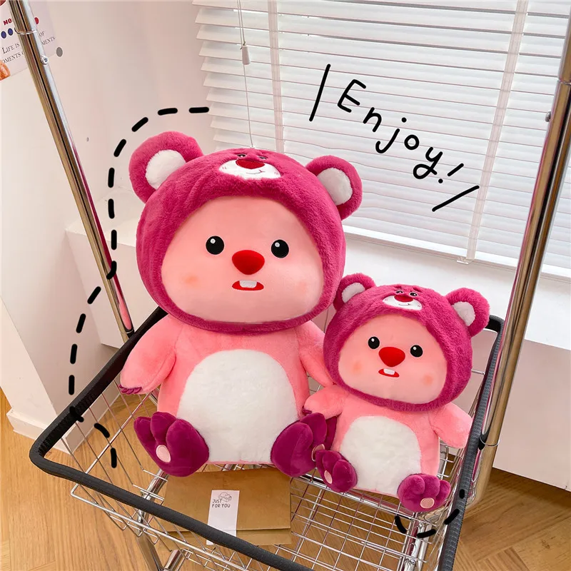 Disney Kawaii Loopy Cos Lotso Bear Stuffed Plush Toy Doll Cartoon Cute Animal Pillow Anime Figure Little Beaver Peluche Gift