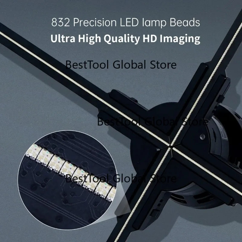 70cm Holographic Projection Fan 3D LED Air Display For Business Advertising Animation Show