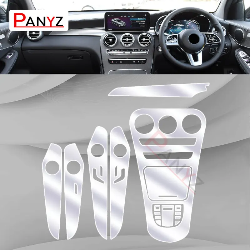 For Mercedes Benz GLC W253 260 300 2020-2021 Car Interior Center console Transparent TPU Protective film Anti-scratc Accessories