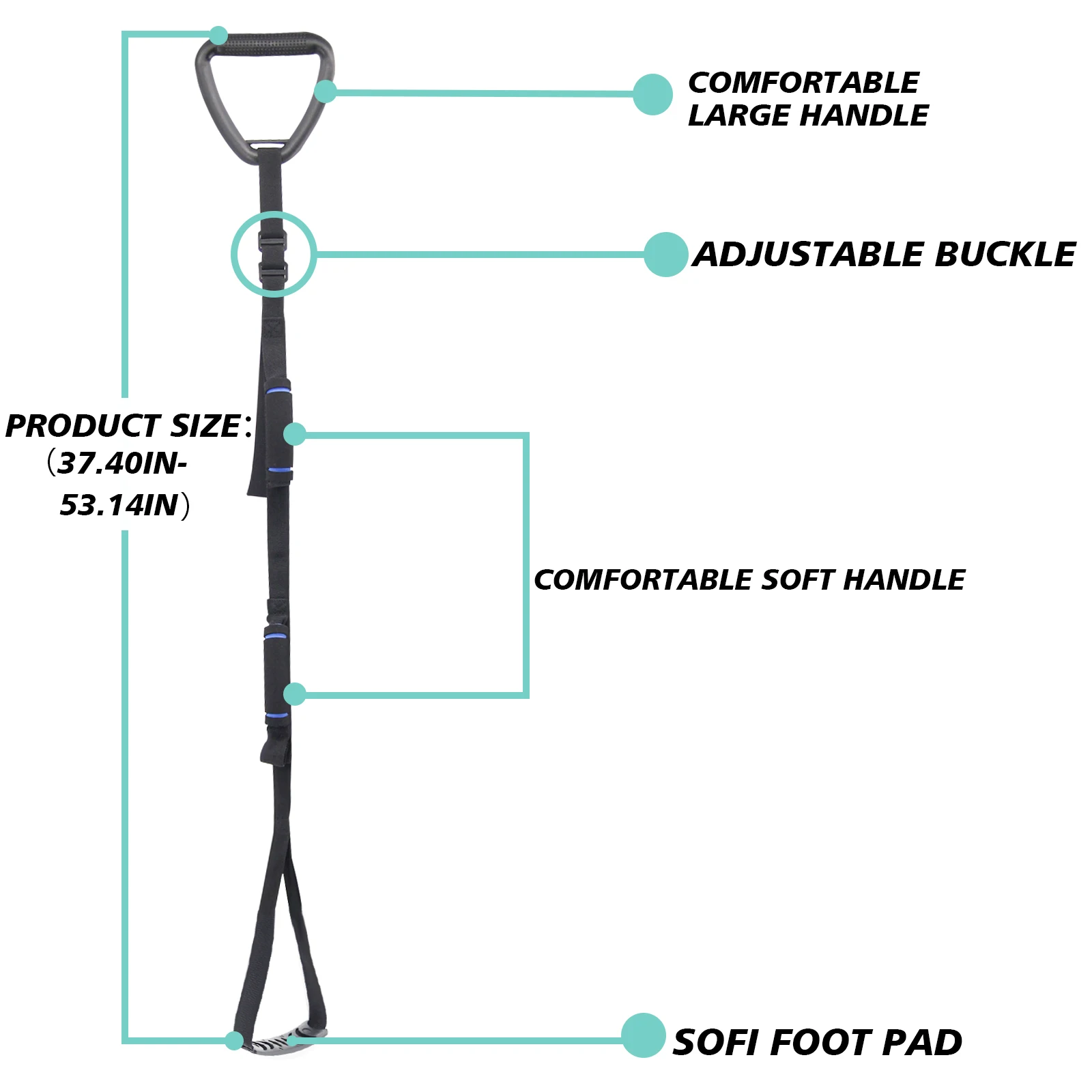 Leetye Mei-Lève-jambe avec deux Foy, ceinture d'aide à la marche, aide à la mobilité pour le remplacement des hanches et des genoux, sangle de lève-jambe