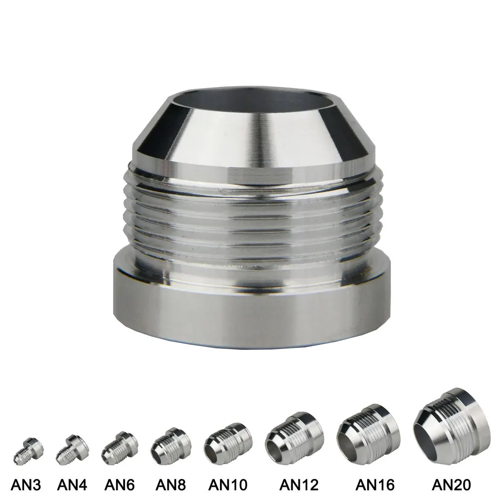 3AN 4AN 6AN 8AN 10AN 12AN 16AN 20AN Male Flare Weld on Bung Fitting Connector for Fuel Oil Hose Tank Nut Valve Cover Adaptor