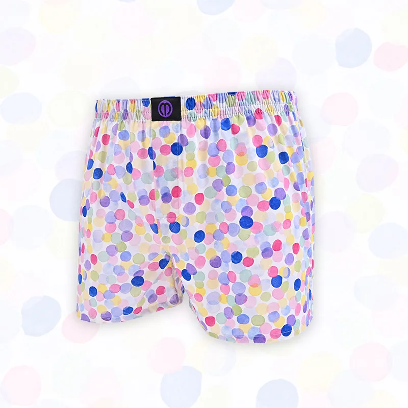 Neon dots Pure Cotton Underwear Pattern For Men And Women Pattern Comfortable Breathable Shorts For Home Leisure